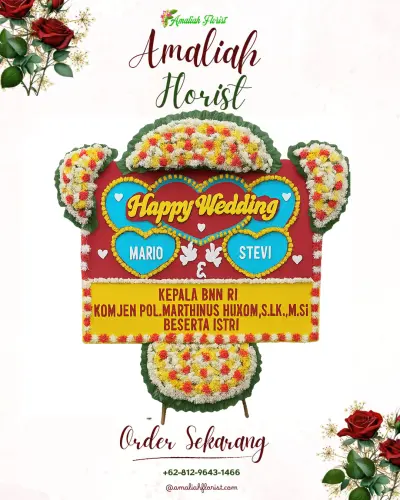 Karangan Papan Bunga Pernikahan di Ciburuy